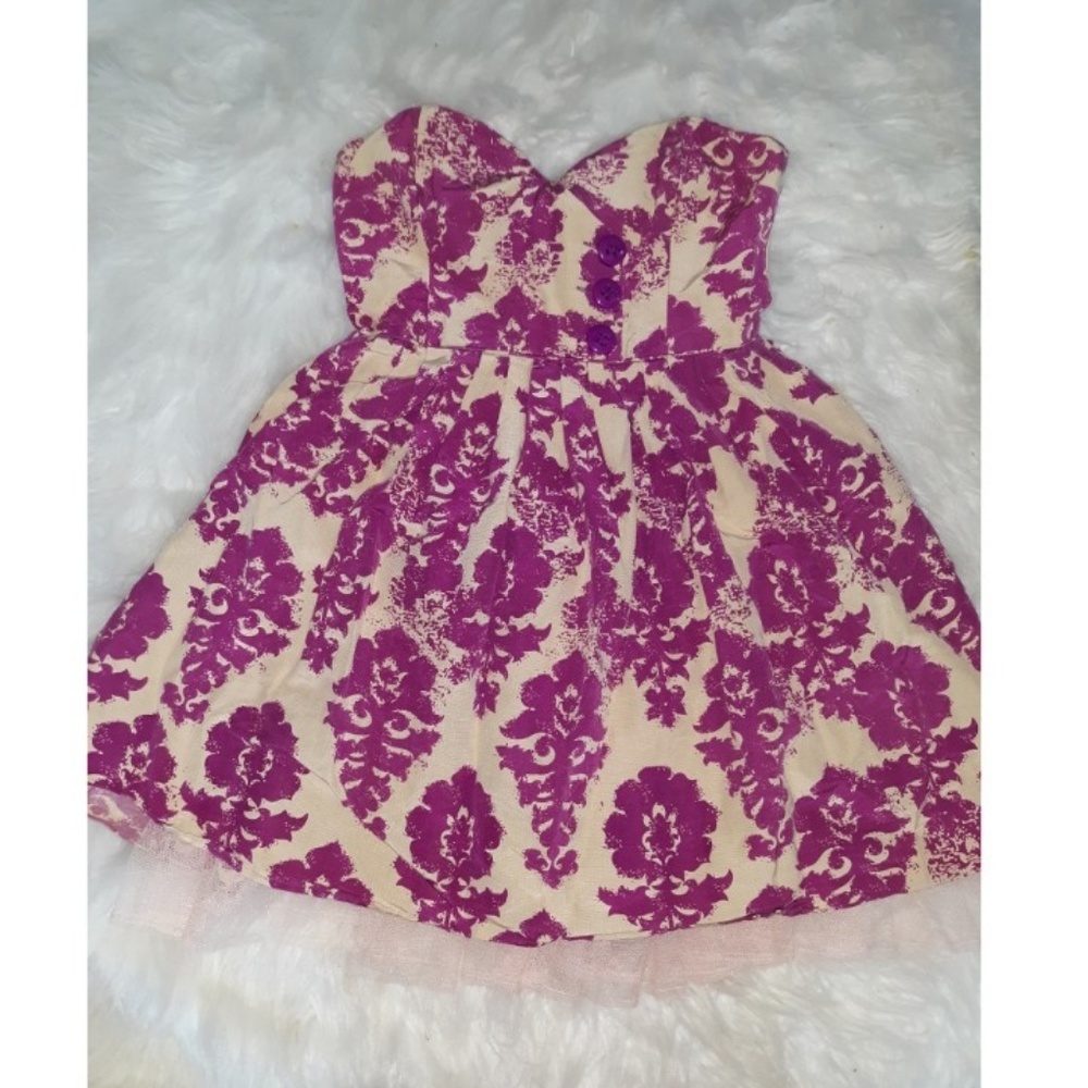 pink and cream mini dress